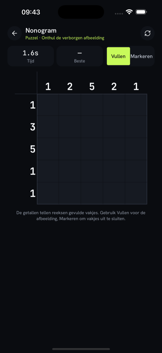 Nonogram, een beeldlogica-puzzel